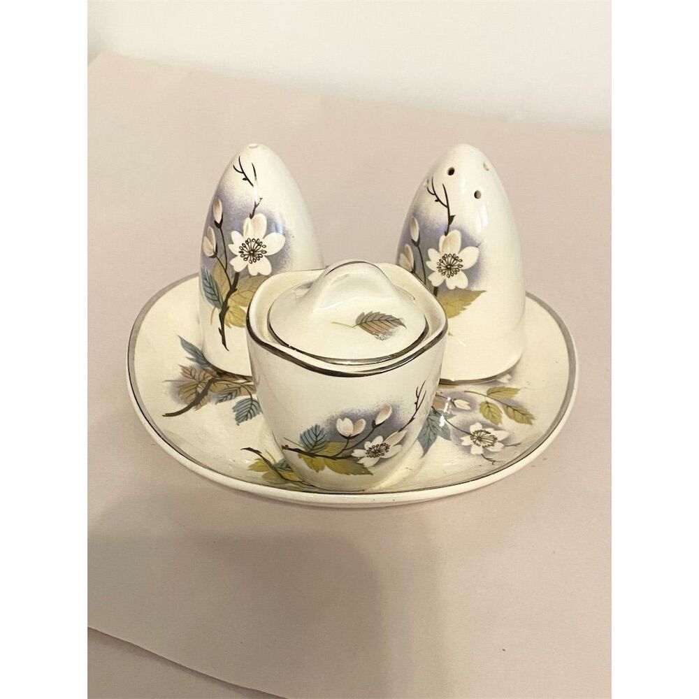 Midwinter Stylecraft Orchard Blossom Salt & Pepper Shaker Set w/ Tray